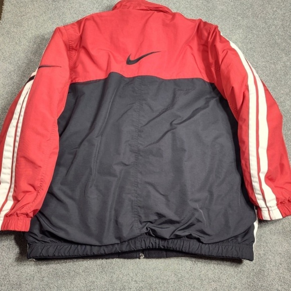 Nike Reversible Red Black Fleece Track Jacket Men's‎ Large Zip Up - Picture 9 of 15
